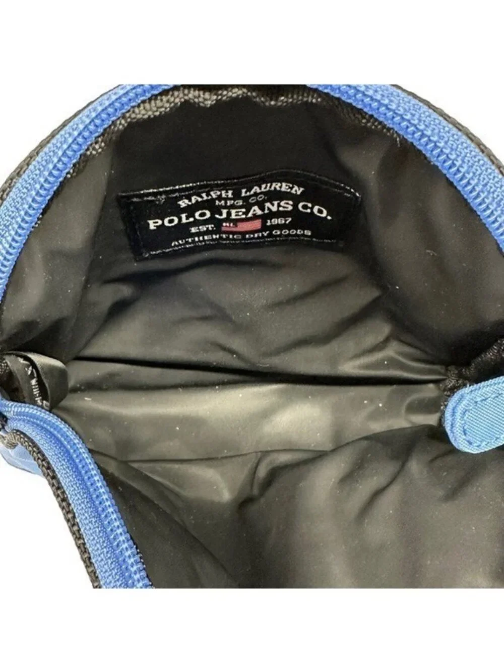 Ralph Lauren Polo Jeans Co Vintage Bag Small Accessory Travel Makeup Blue Y2K
